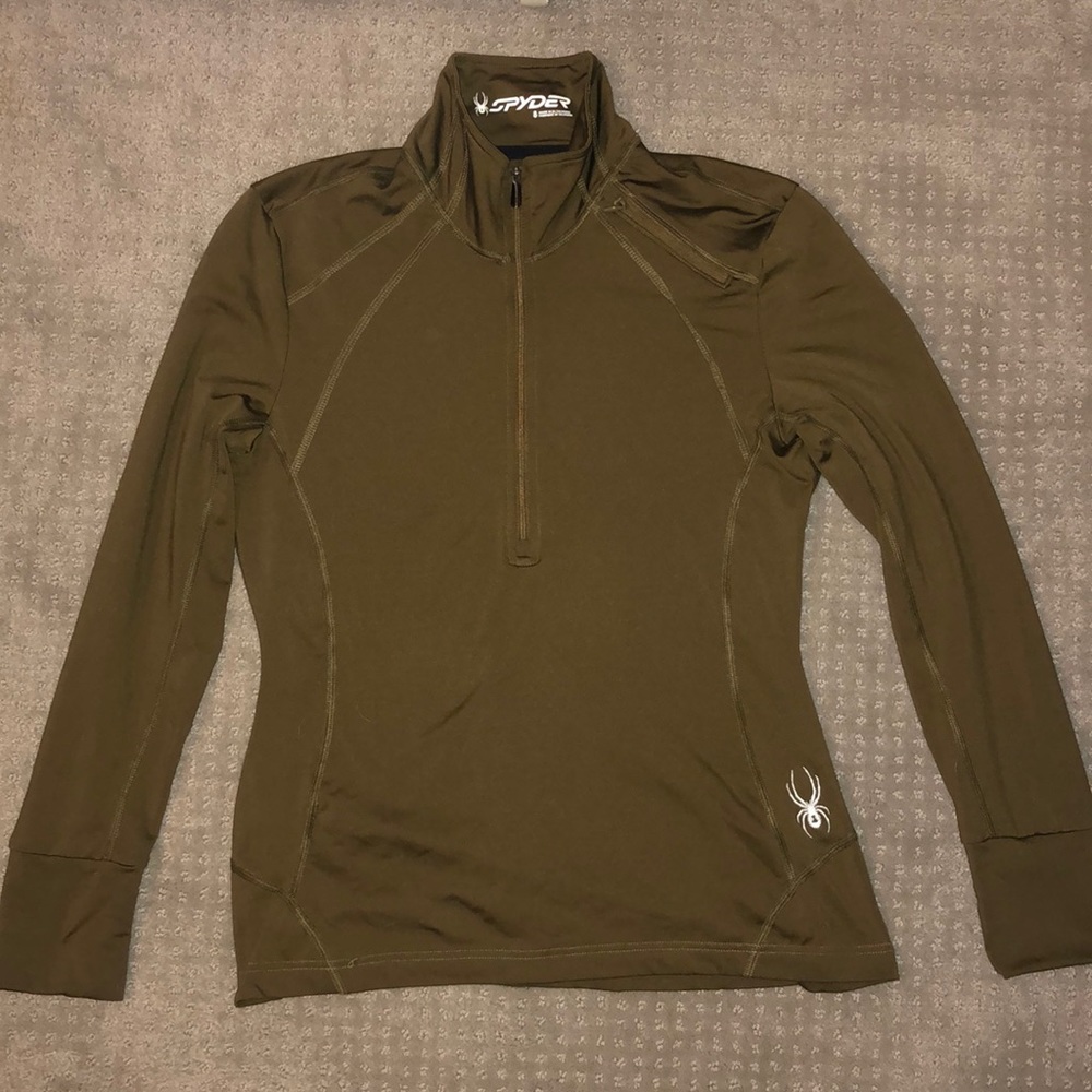 Women’s Spyder quarter zip dark green base layer